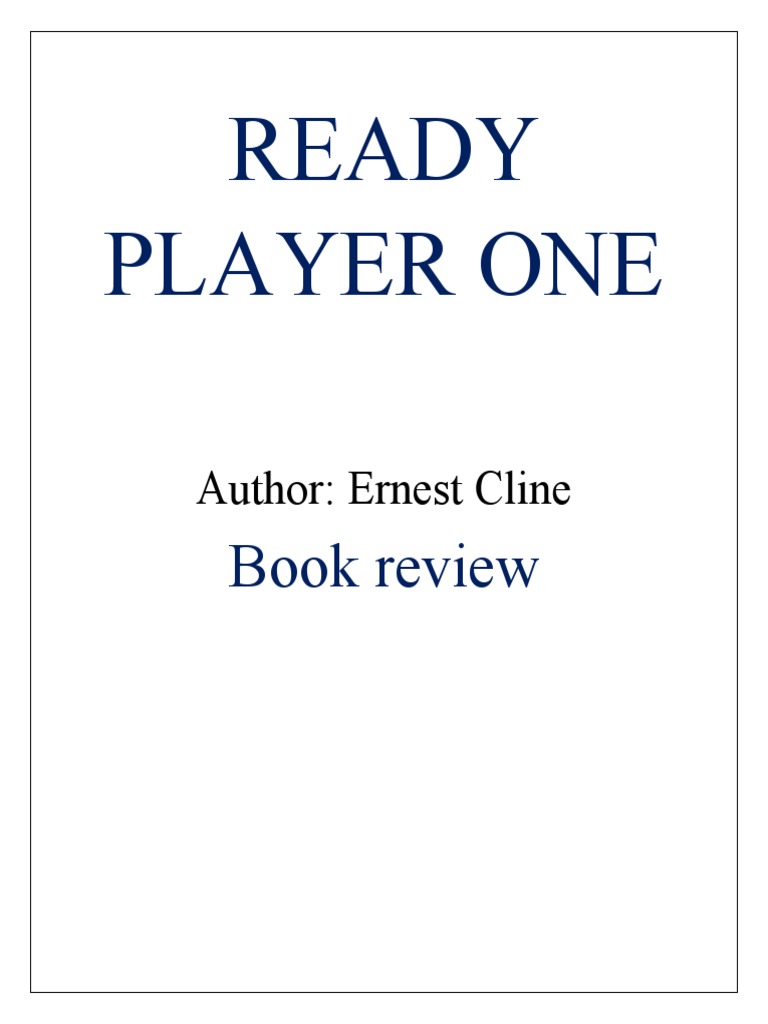 Ready Player One by Ernest Cline Printable Book Cover -  Israel