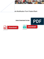 Contact Details Modification Form Federal Bank