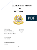 Practical Training Report ON Phython: TH TH