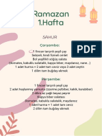 Ramazan 1.hafta: Sahur