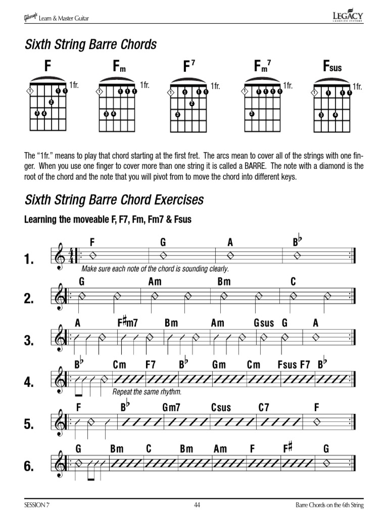 Sixth String Barre Chord Guide | PDF