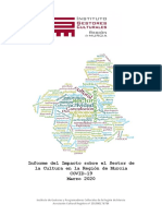 Informe Del Impacto Sobre El Sector de La Cultura en La Región de Murcia COVID-19 Marzo 2020