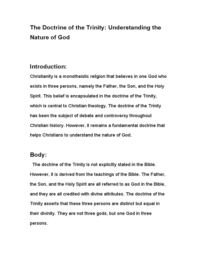 Trinity Explained for Christians | PDF | Trinity | God The Father