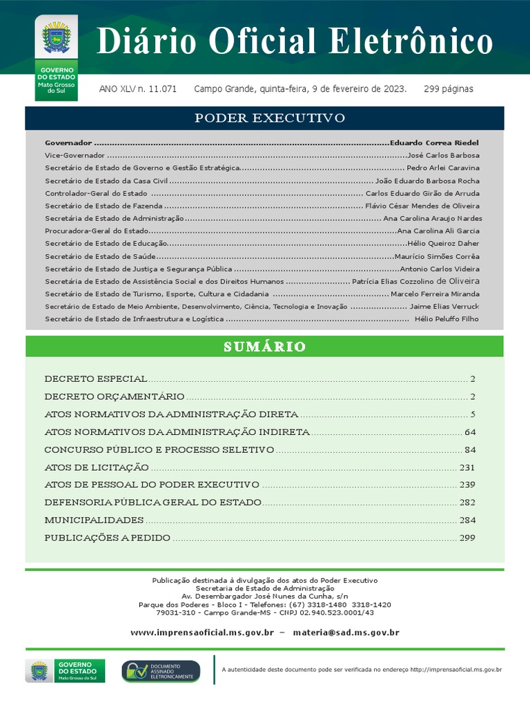 Atos do Poder Executivo - Fevereiro 2023 | PDF | Corrupção | Estado