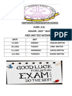 K.G. DATESHEET 1st U.T. From 09 To 12 May 2022