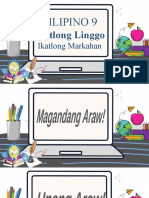 Filipino 9: Ikatlong Linggo