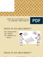 Constructing An Academic Argument