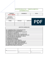 Ficha de Integração - Treinamento Admissional: Facchini