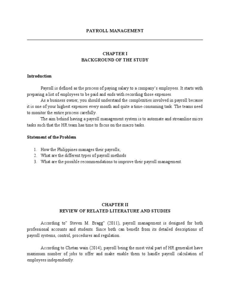 Payroll Management PDF Payroll Employment