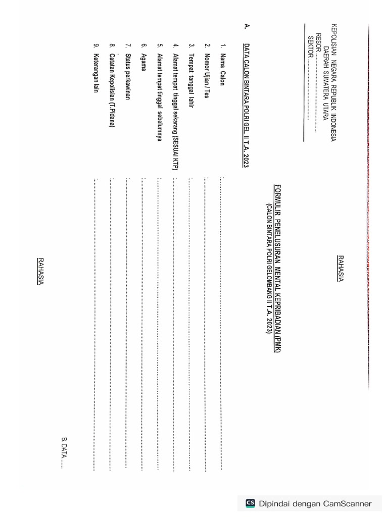 Blanko PMK Bintara 2023 | PDF