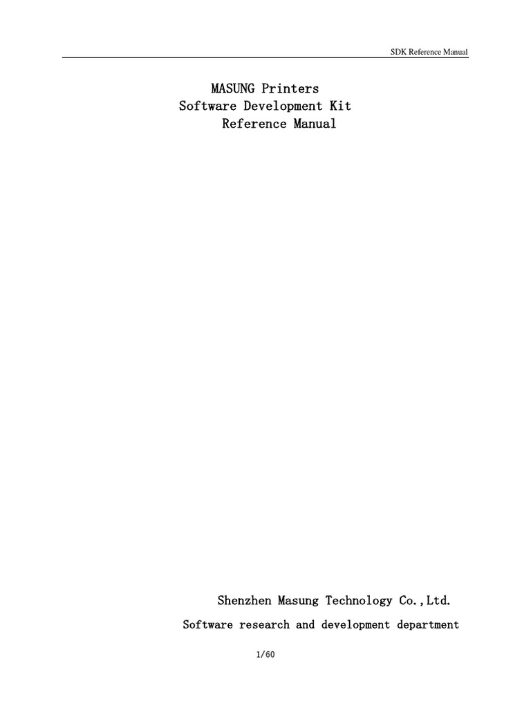 MASUNG Printers SDK Reference Manual-V2.2 | PDF | Computers