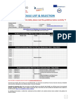 Module List Selection Form (September 2021)
