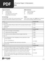 GCSE Higher Maths Practice Paper 3 (Calculator) Mark Scheme