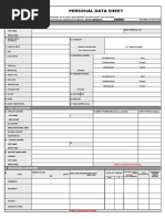 Personal Data Sheet: Holy Trinity University