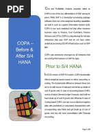 COPA Before and After SAP S4 HANA