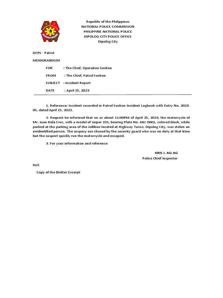 report stolen motorcycle