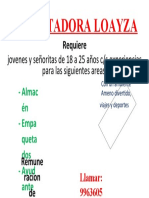 Requiere: Importadora Loayza