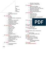 Key patient presentation points by medical specialty