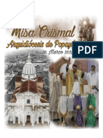 Esquema de La Celebración Misa Crismal en La Catedral de La Arquidiócesis de Popayán