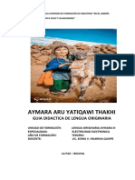 Aymara Aru Yatiqawi Thakhi: Guia Didactica de Lengua Originaria