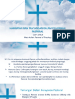 Hambatan Dan Tantangan Dalam Pelayanan Pastoral: Oleh: Linus Mata Kuliah: Pastoral of Theology