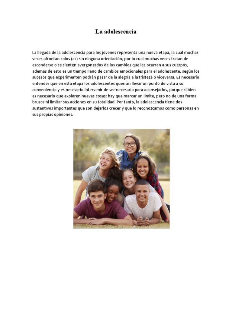 La Adolescencia | PDF | Crecimiento personal y profesional