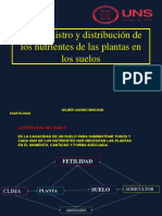 El Suministro y Distribución de Los Nutrientes de Las Plantas en Los Suelos