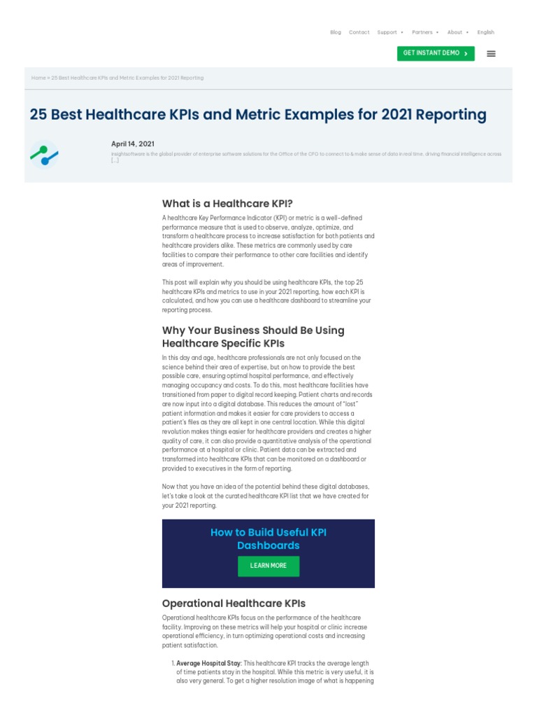 Healthcare KPIs | PDF | Career & Growth | Business