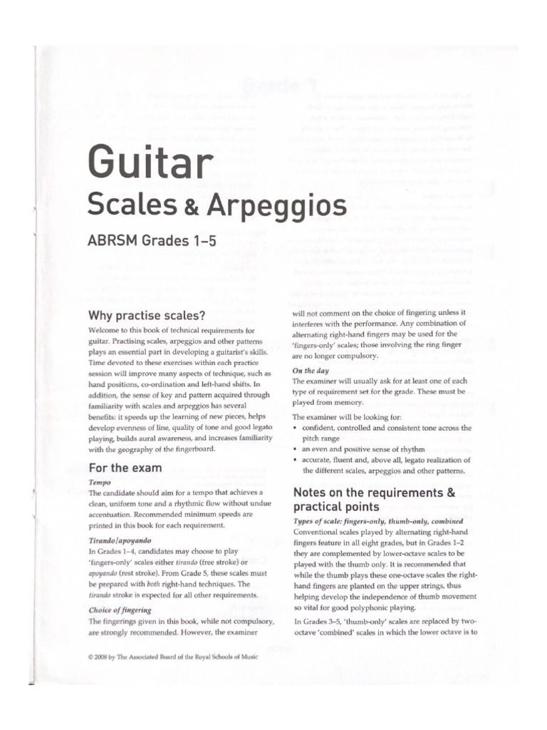 0117 ABRSM Guitar Scales and Arpeggios Grade 15 PDF