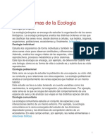 Ramas Ecología: Estudio Individuos, Poblaciones y Ecosistemas