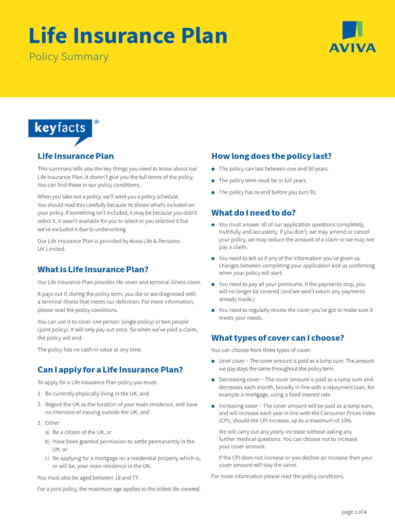 life-insurance-plan-policy-summary-download-free-pdf-consumer