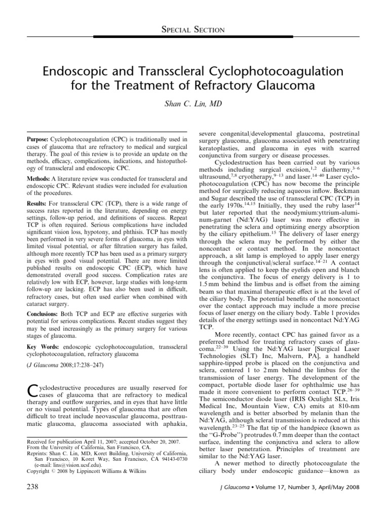 Endoscopic and Transscleral Cyclophotocoagulation PDF