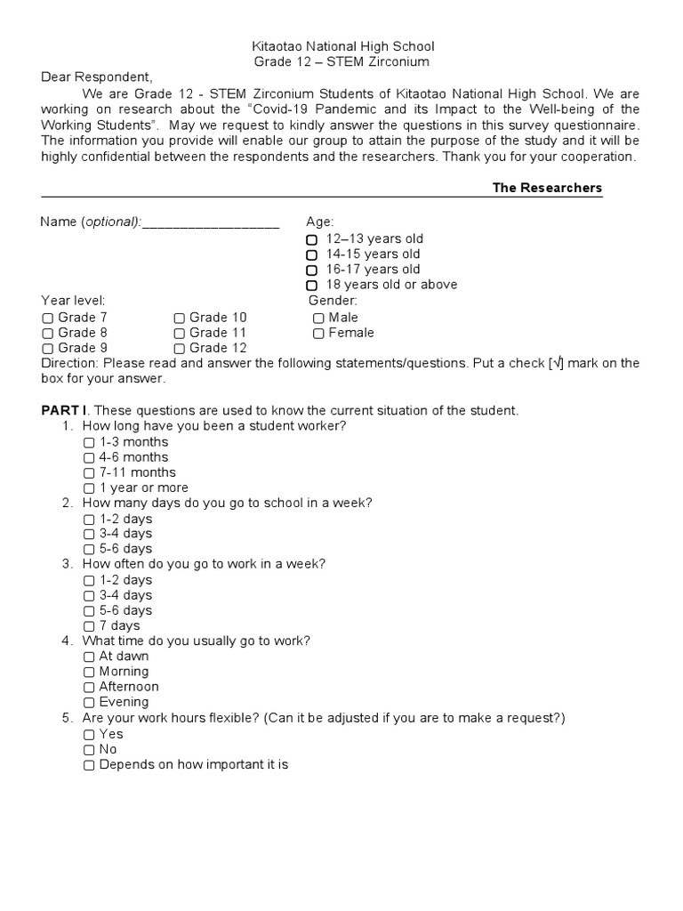 Research About Working Student