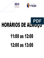 Horários de Almoço