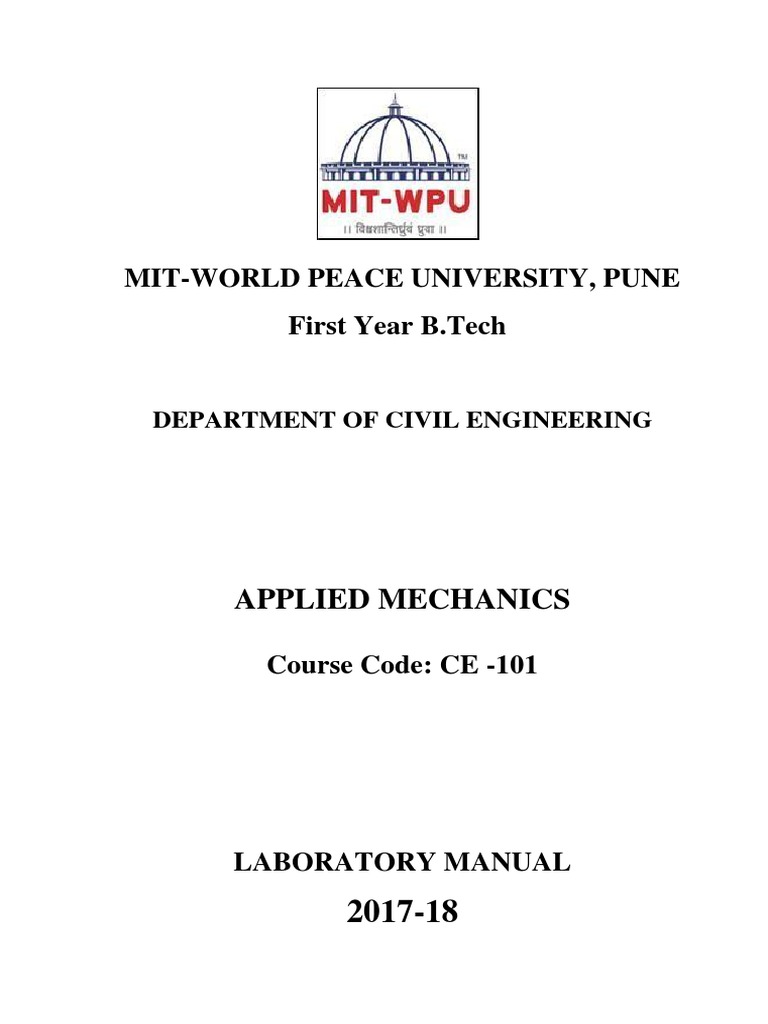 Applied Mechanics Lab Manual for B.Tech | PDF | Force | Friction