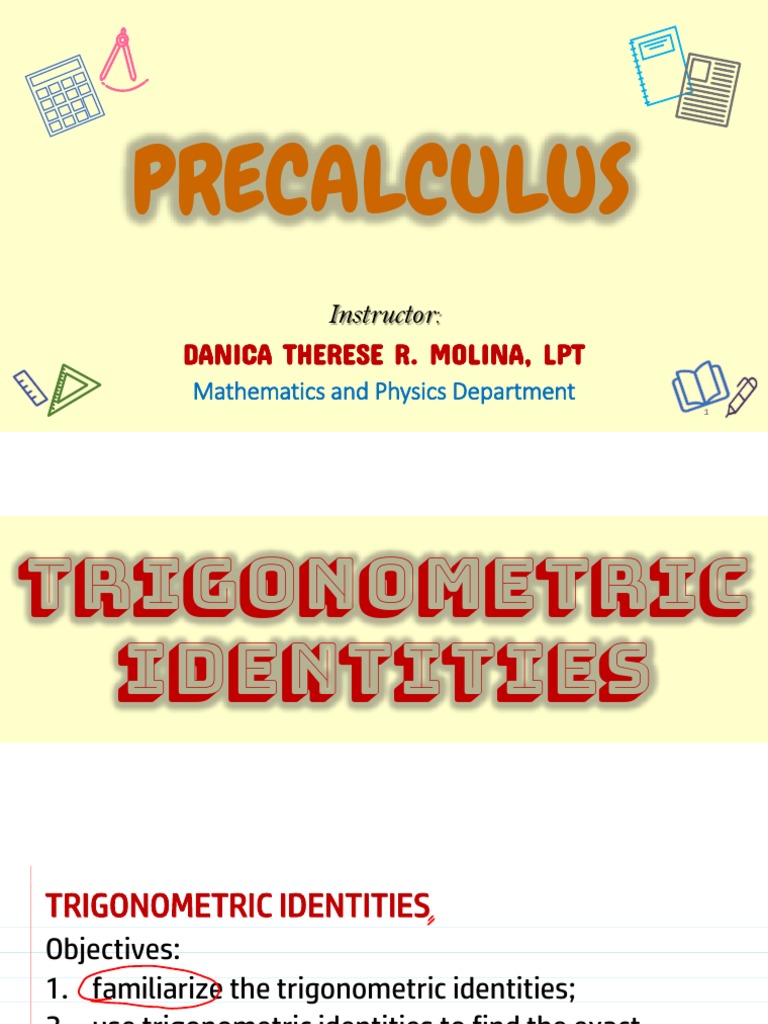 Trigonometric Identities Guide | PDF | Trigonometric Functions ...