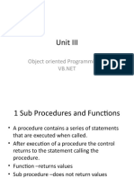 Unit III: Object Oriented Programming in