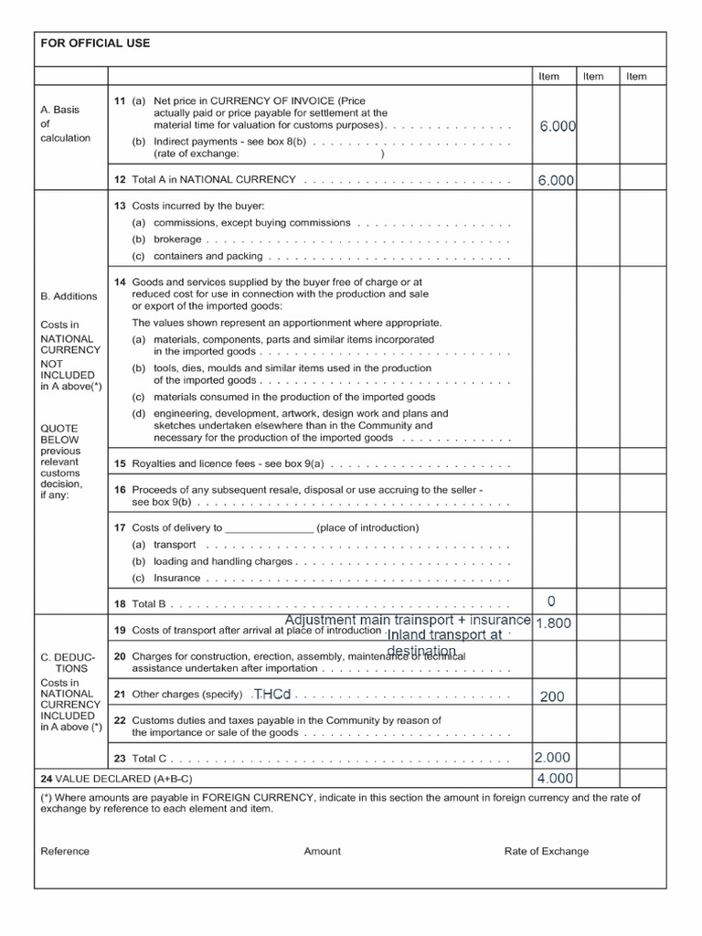 C&E G563 - Declaration-Customs | PDF