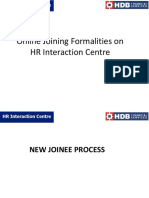 Online Joining Formalities On HR Interaction Centre