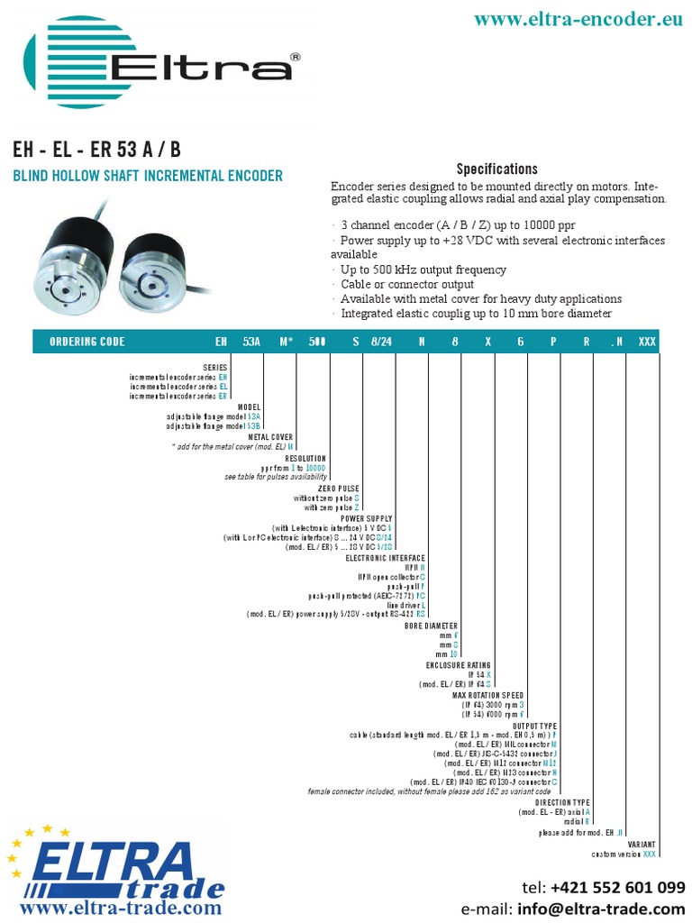 Eh - El - Er 53 A / B: Blind Hollow Shaft Incremental Encoder | PDF ...