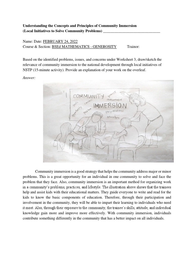 Understanding The Concepts and Principles of Community Immersion PDF