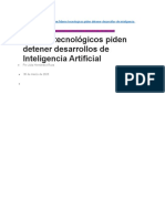 Líderes Tecnológicos Piden Detener Desarrollos de Inteligencia Artificial