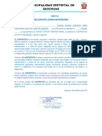 Municipalidad Distrital de Quichuas: Declaracion Jurada Antisoborno