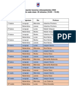 Horarios y Profesores Reforzamiento 2022