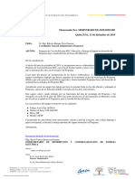 Memorando Nro. MERNNR-SDCEE-2019-0569-ME Quito, D.M., 13 de Diciembre de 2019