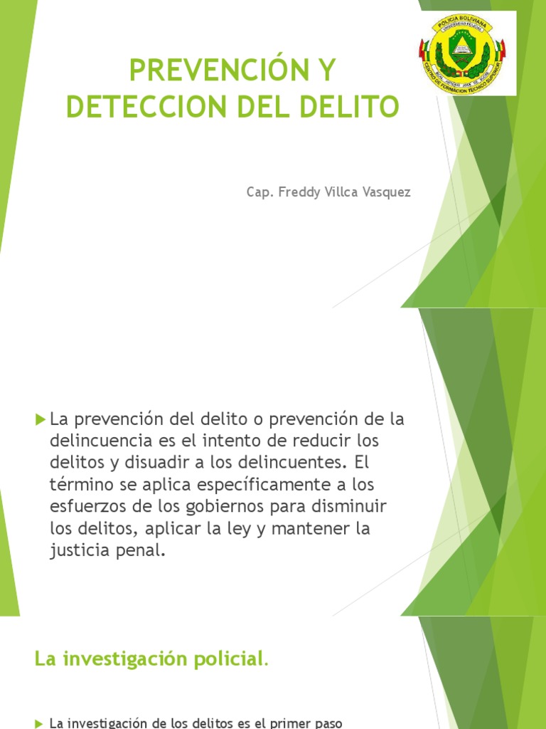 Prevencion Del Delito Parte 2 Pdf Policía Derecho Penal