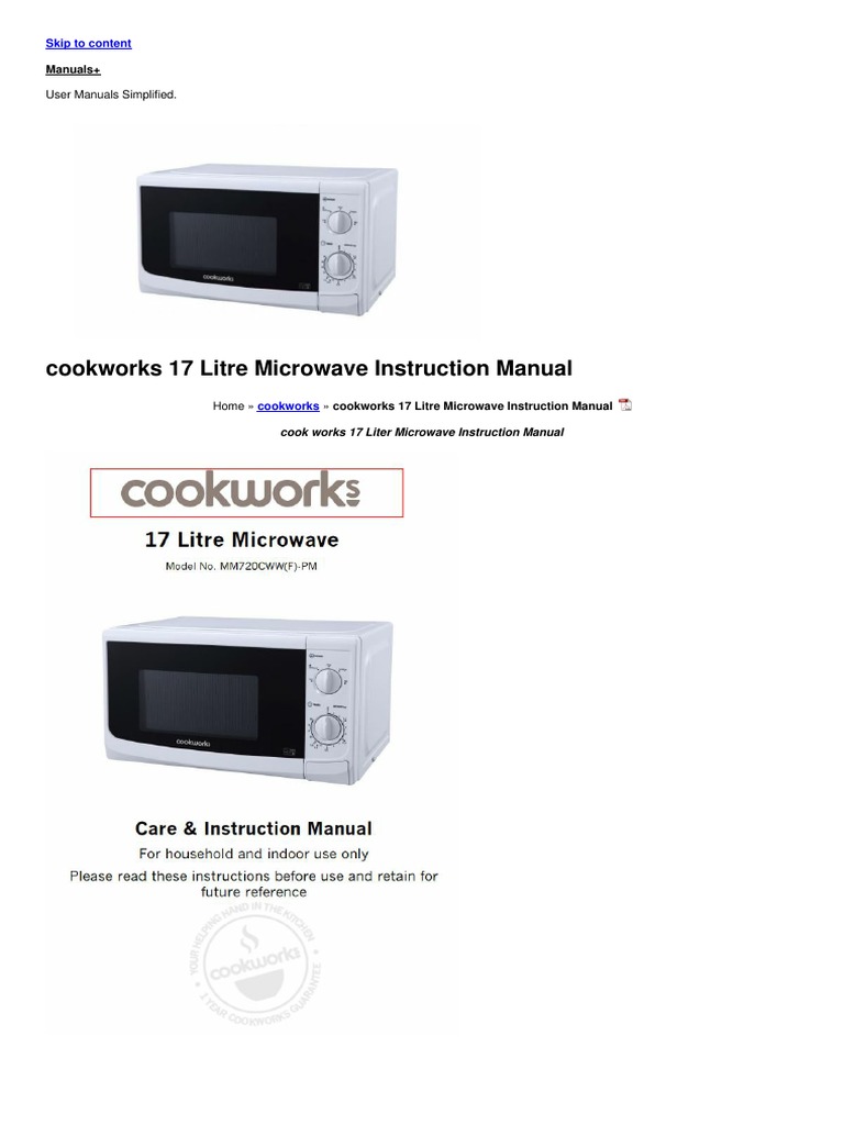 17 Litre Microwave Manual PDF Ac Power Plugs And Sockets Oven