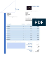 Factura # Oo1 Marmol Stone Strong: Descripción Unidades Precio Unitario Precio