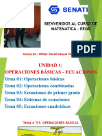 Bienvenidos Al Curso de Matematica - Eegg: Instructor: Wilder David Salazar Huamán