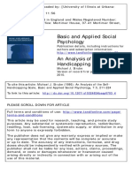 Basic and Applied Social Psychology: To Cite This Article: Michael J. Strube (1986) : An Analysis of The Self